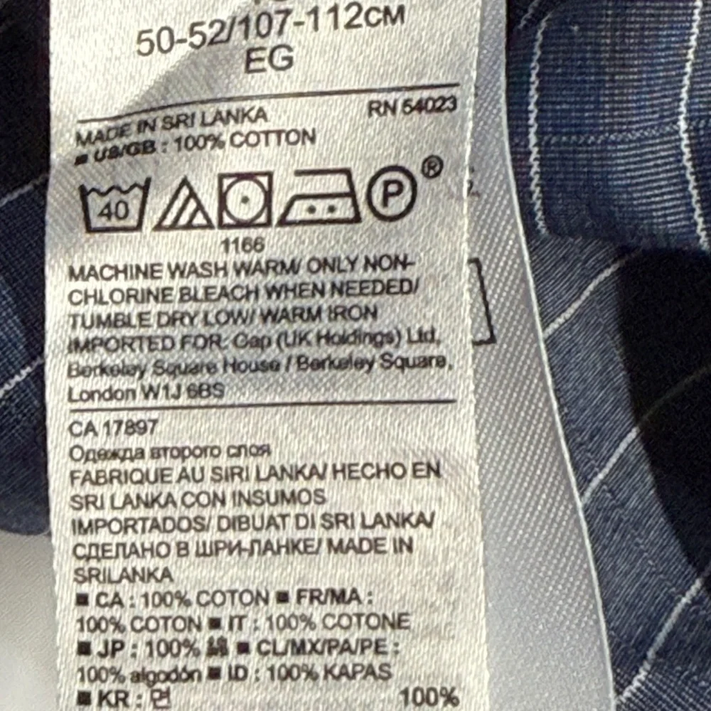 Banana Republic Navy and White Windowpane Dress‎ Shirt